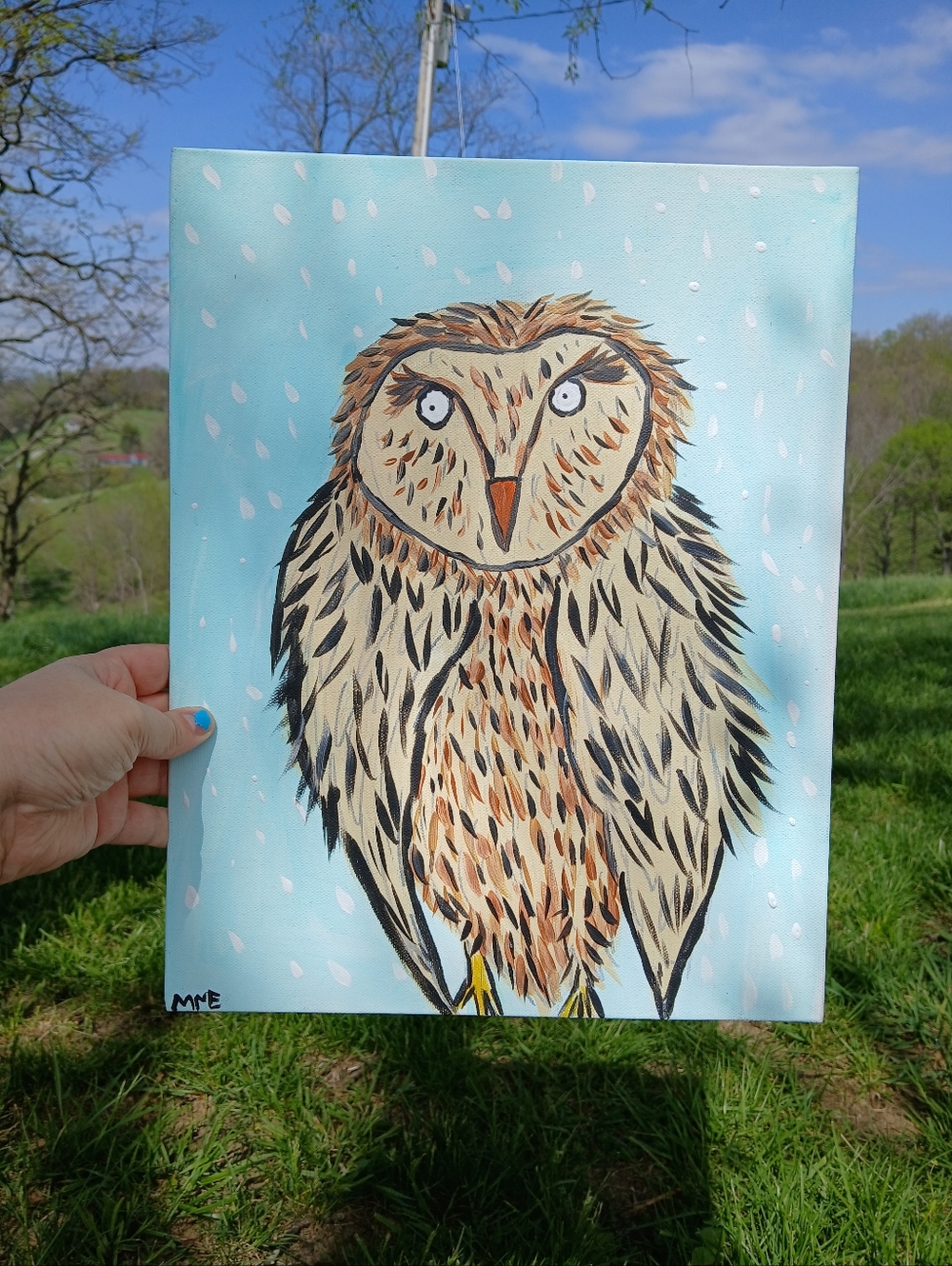 Owl Painting Folk Art